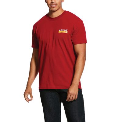 Ariat Rebar Cotton Strong - T Shirts Rood Heren - 39276-325